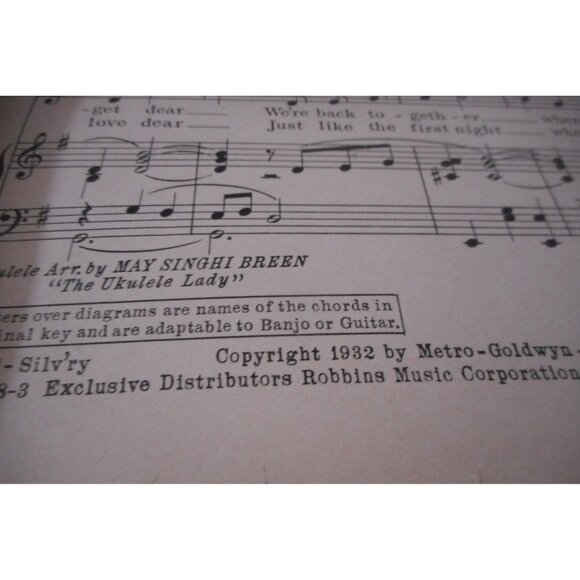 Vintage Sheet Music c 1932 Neath the Silv'ry Moon Piano voice Ukulele - Picture 2 of 4